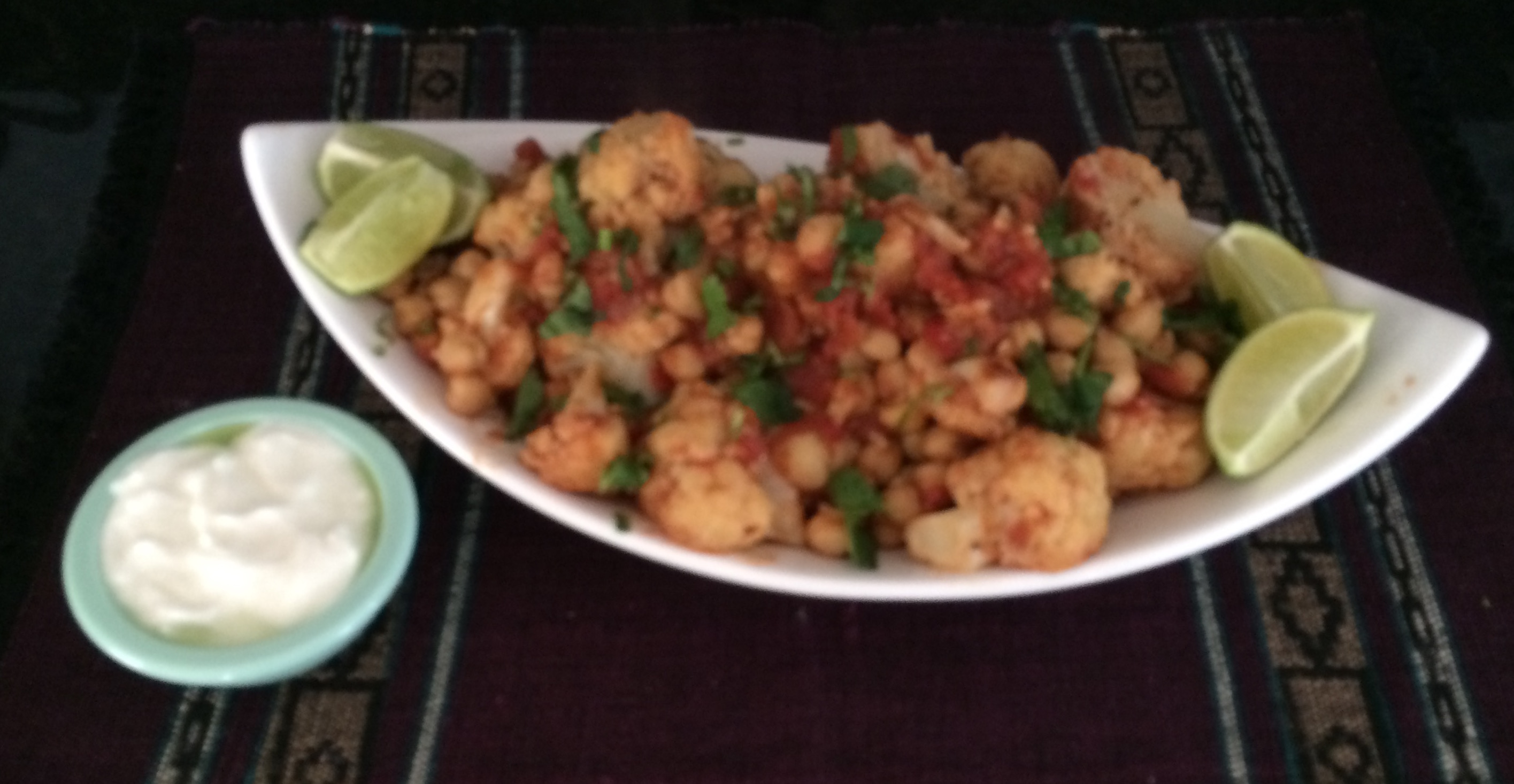 spiced cauliflower and chickpeas